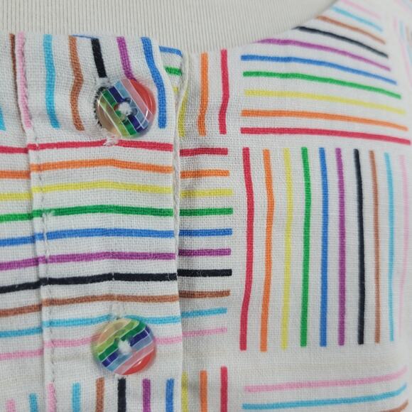 Rainbow Pride Sun Dress Linen Blend Size XS - Picture 6 of 8